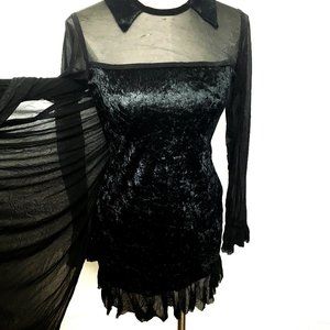 Pony Express Vintage Witch Sexy with attached Sheer Cape Sz small